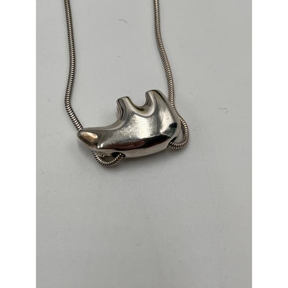 Sterling Silver Southwestern Storyteller Bear Slider Pendant 20” Chain Necklace - Picture 7 of 8